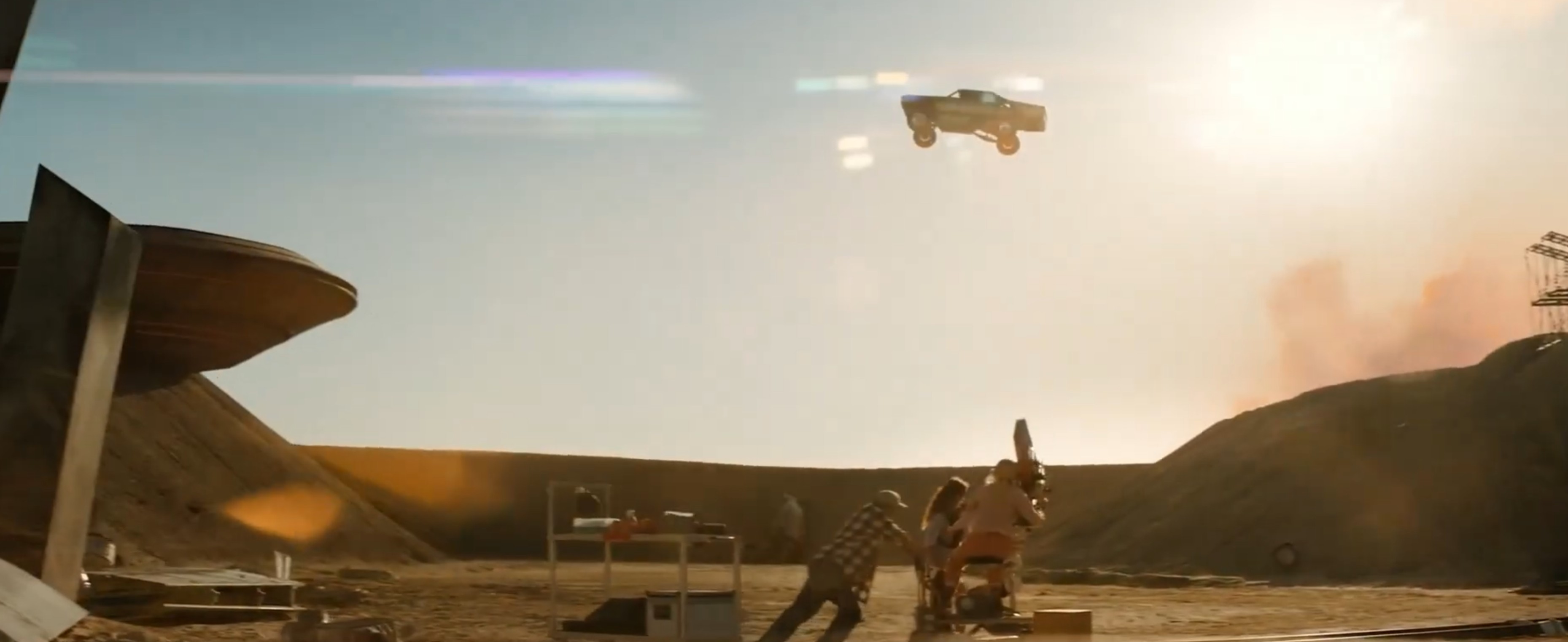 The Fall Guy film still — car jump against the Hero UFO.